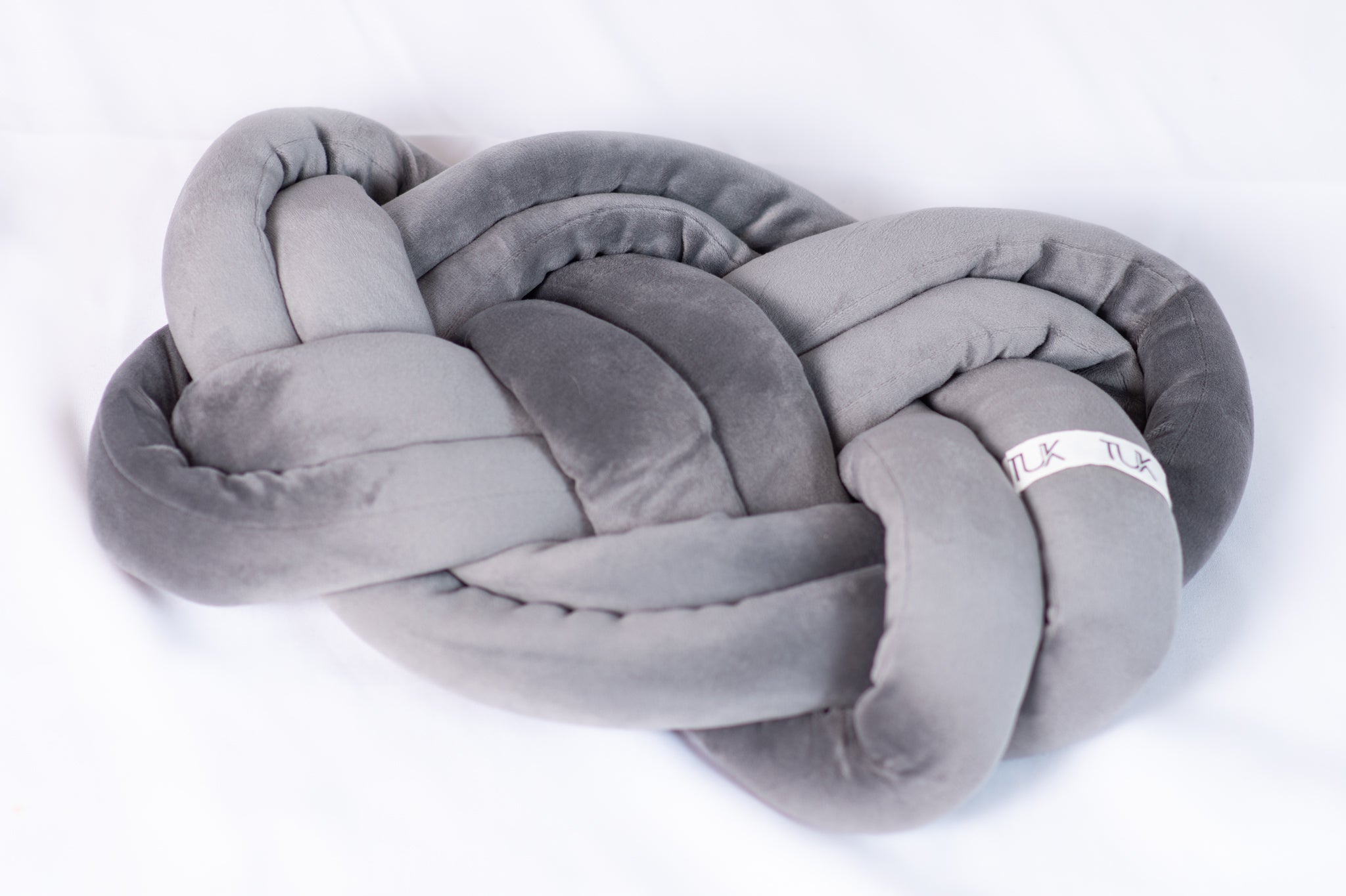 Gray Braided Pillow
