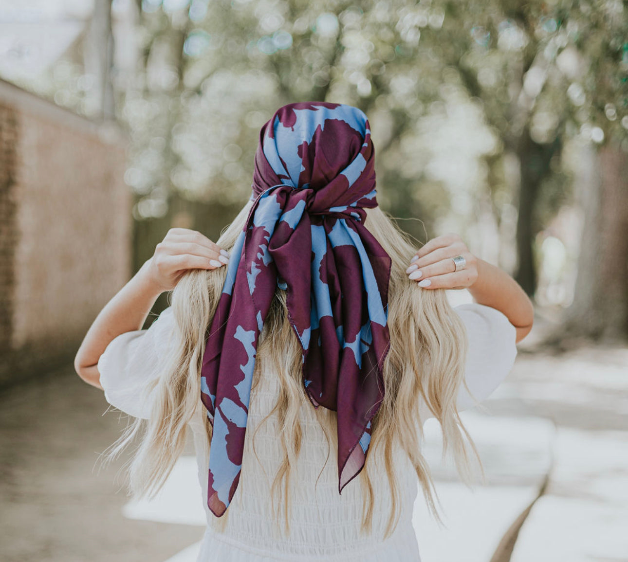 The Flora (Denim) Head Scarf