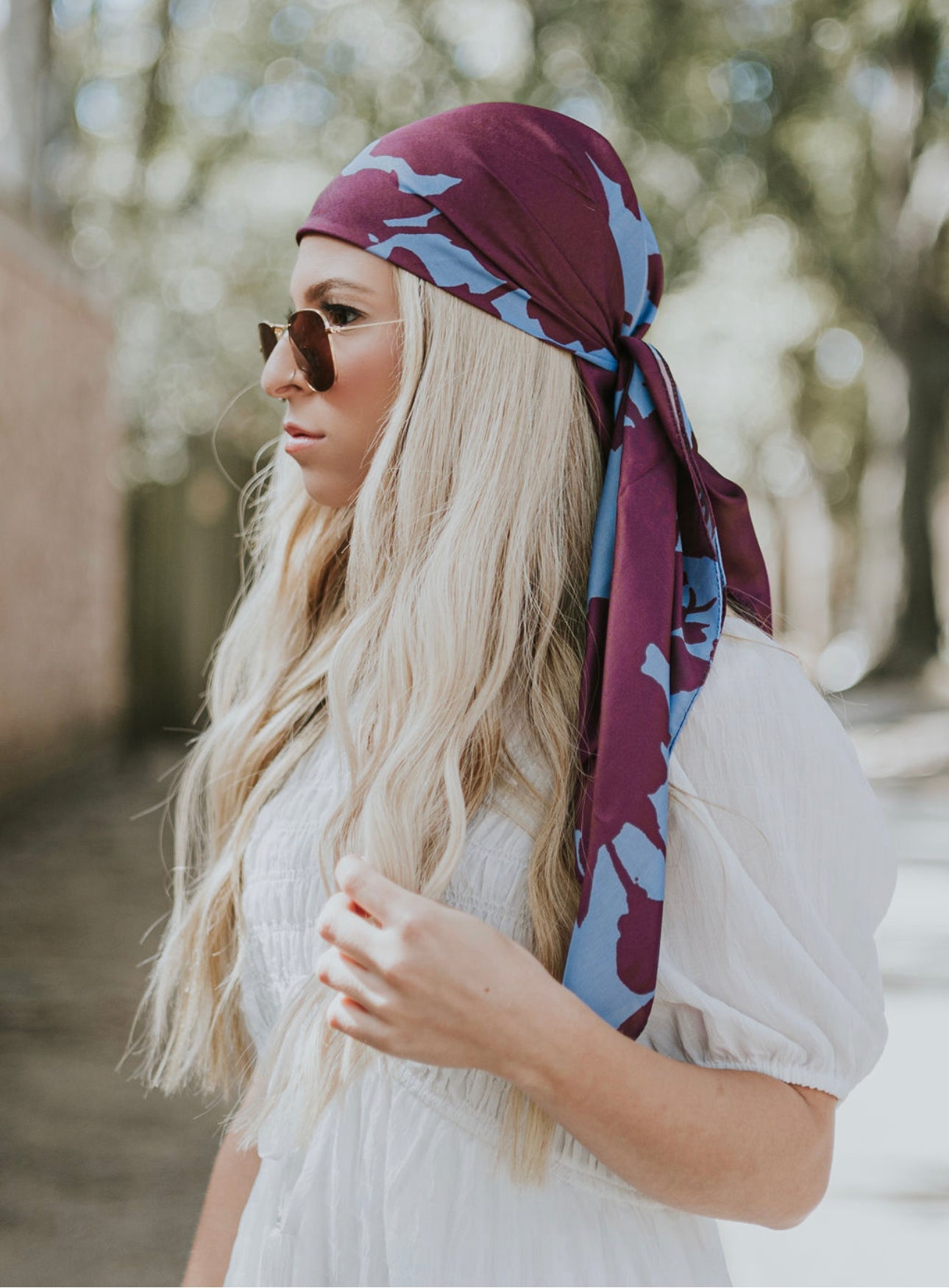 The Flora (Denim) Head Scarf