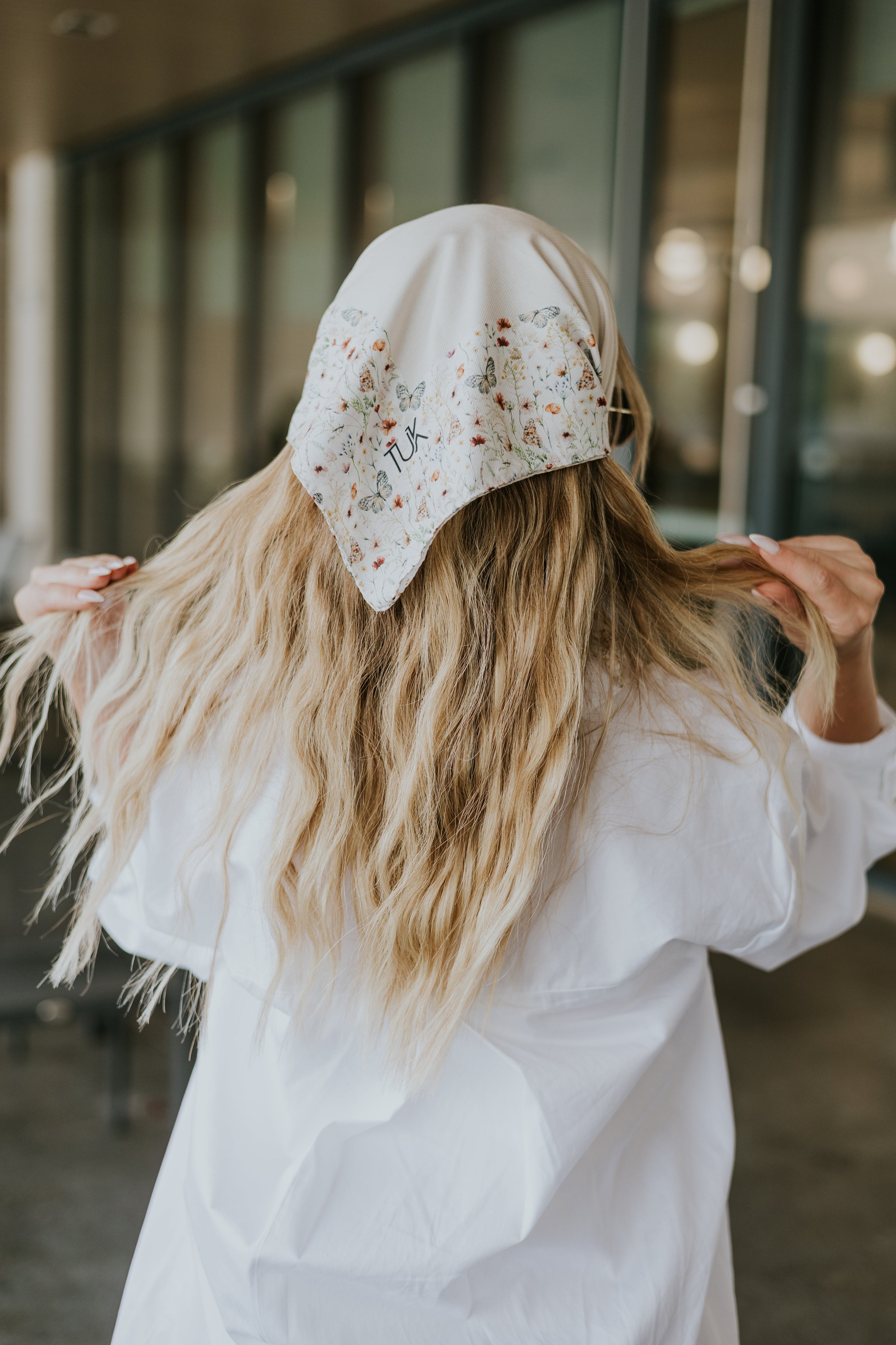 Butterfly Garden Border Head Scarf