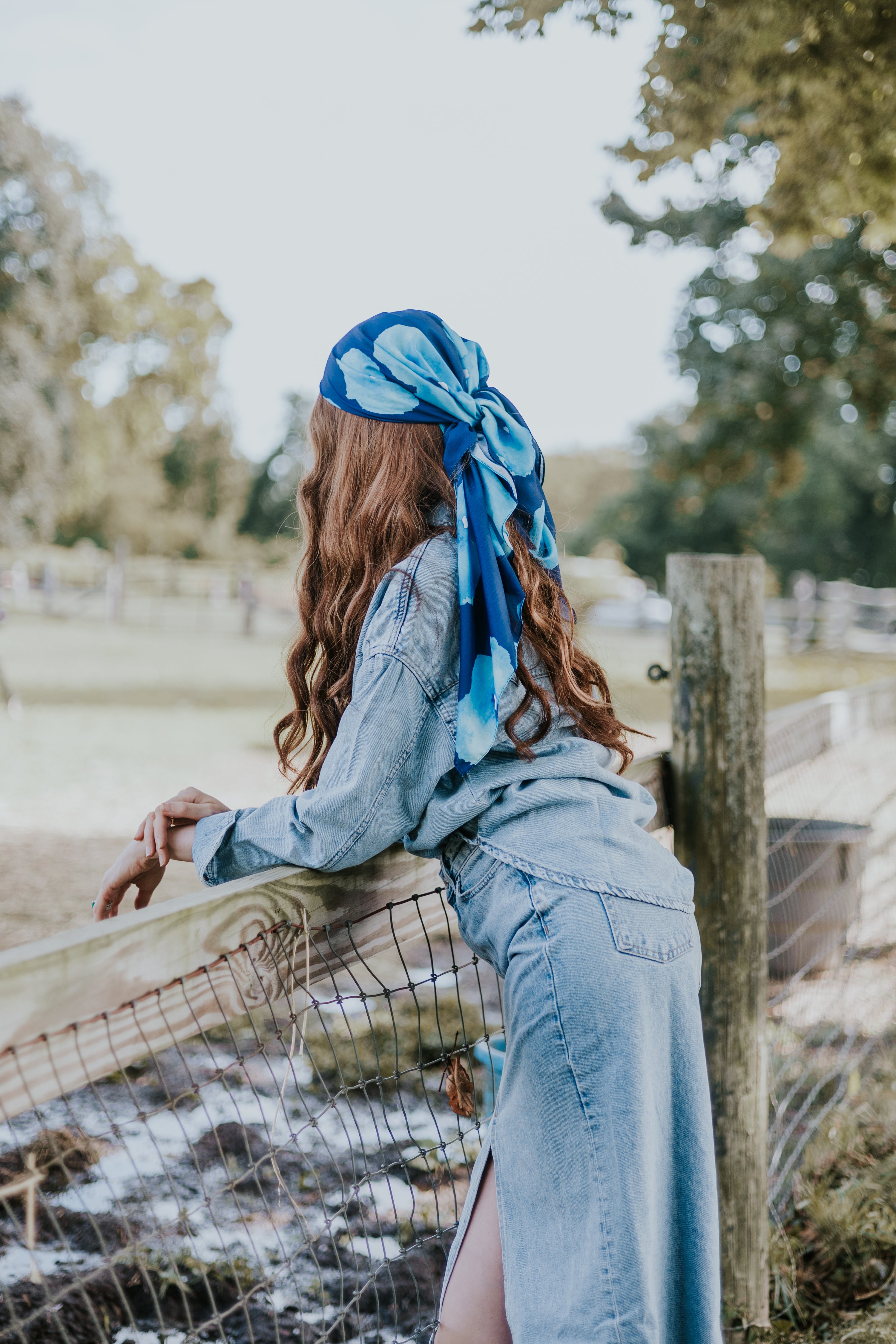 Ocean Blossom Head Scarf