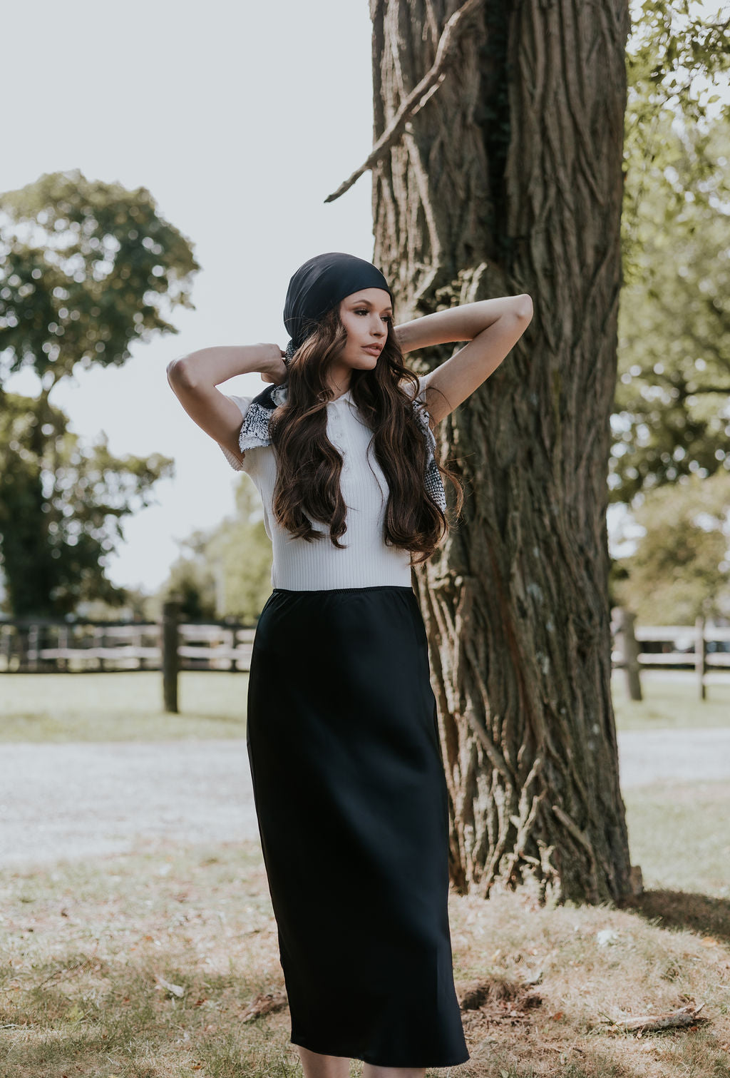 Black With Snakeskin Border Head Scarf