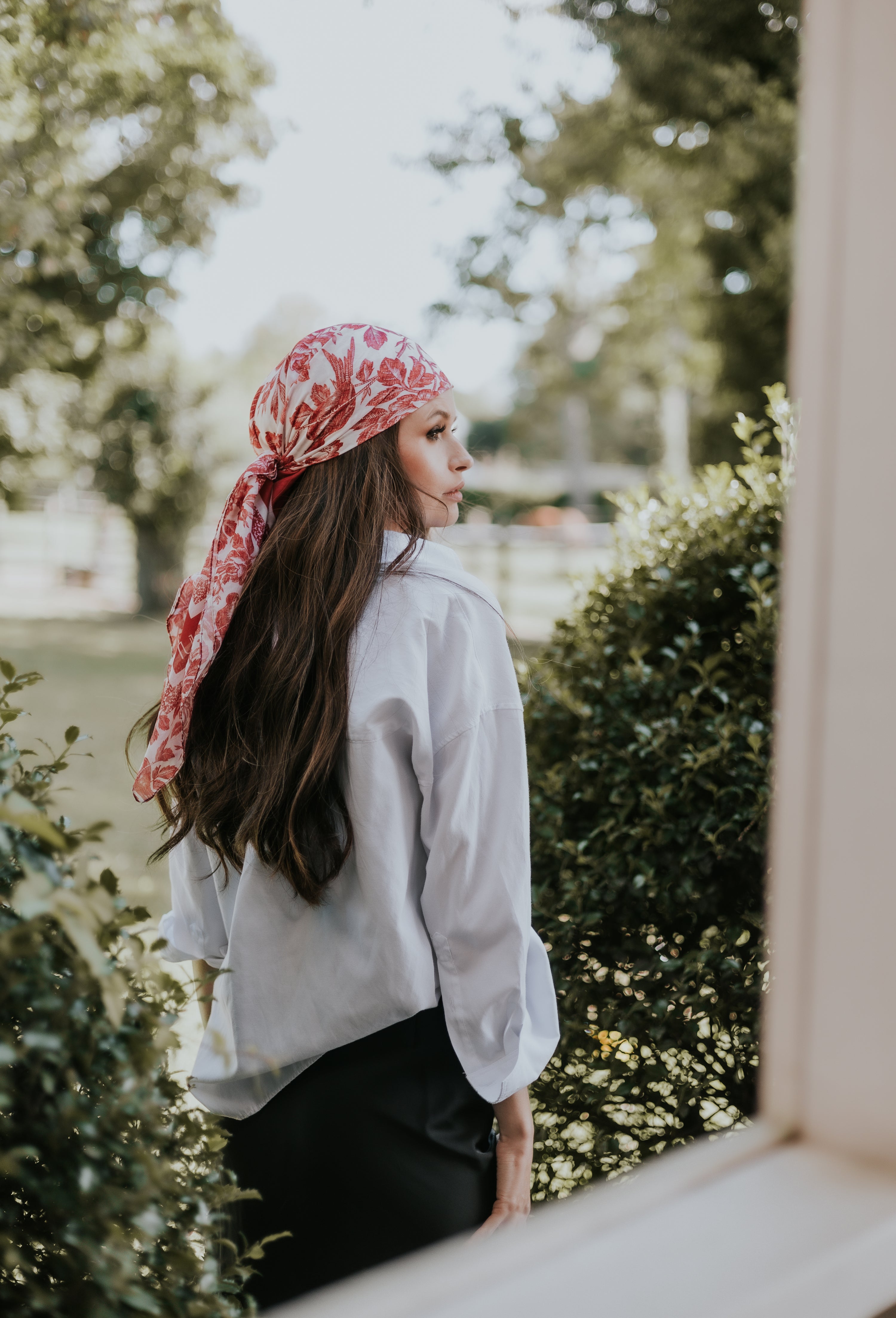 Rose Toile Head Scarf