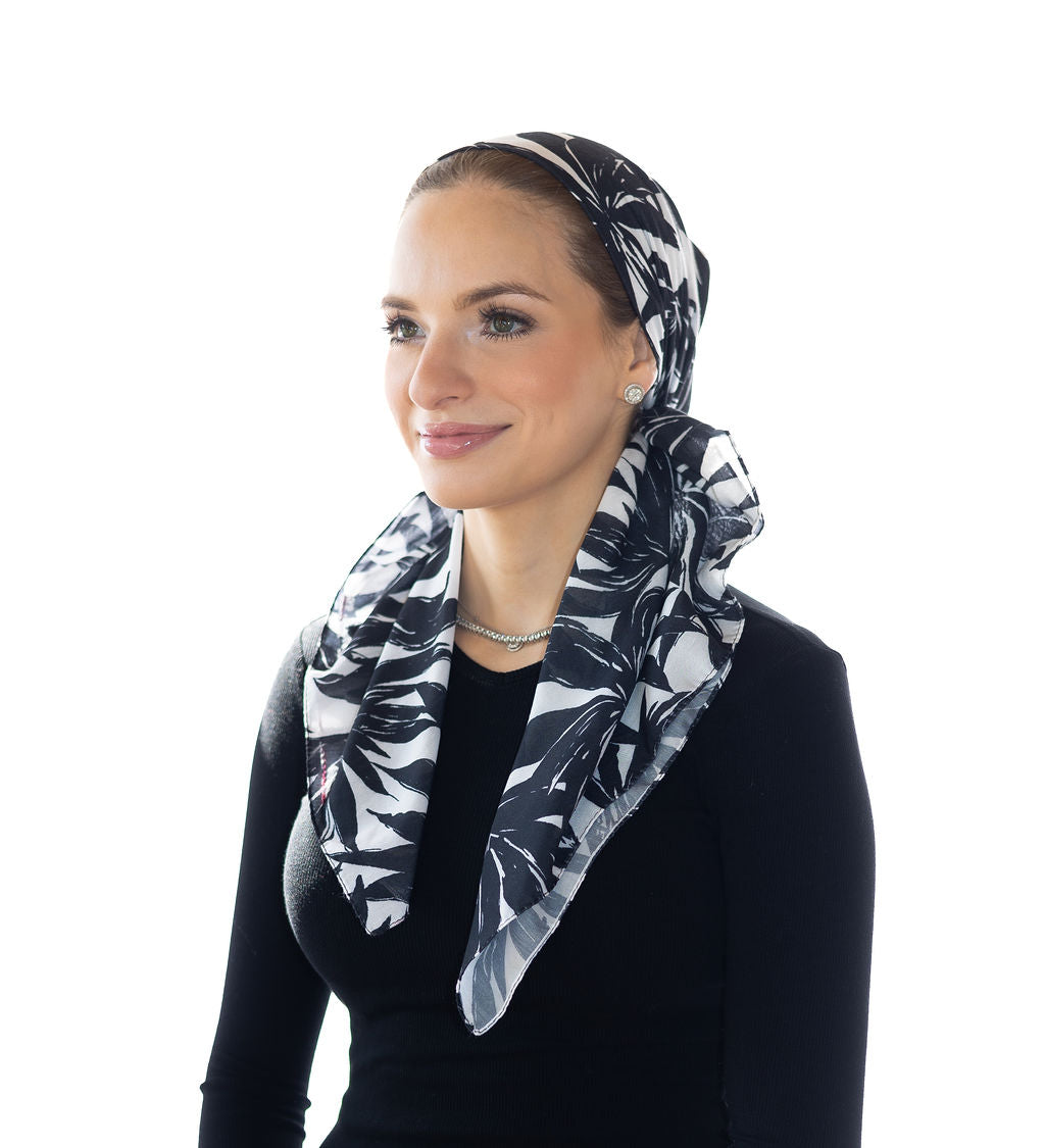 Neutral Palm Tree Head Scarf