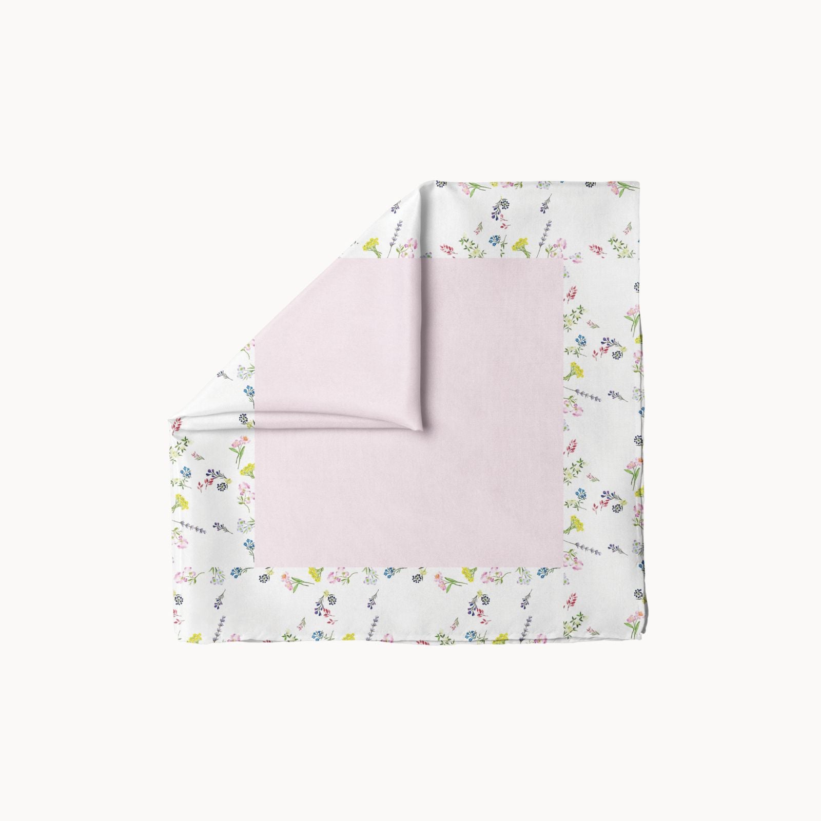 Framed in Florals Blush headscarf with soft blush pink center and dainty floral border, lightweight spring accessory for women