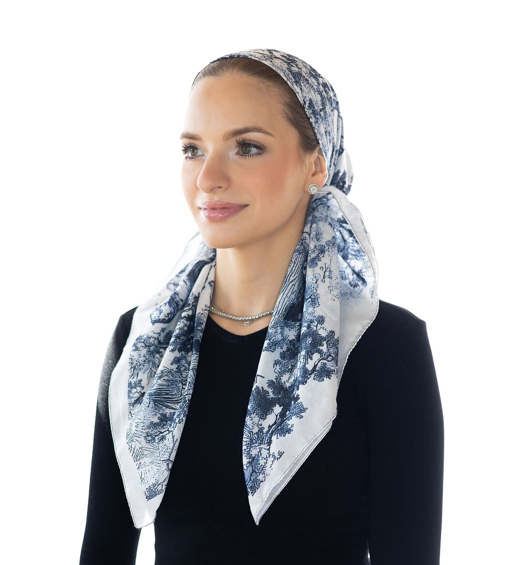 Stencil Toile Head Scarf