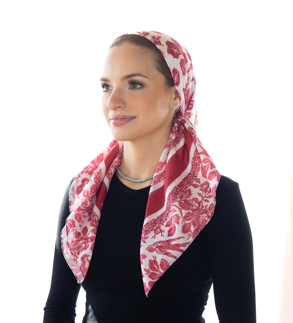 Rose Toile Head Scarf