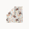 Winged Whispers fabric pattern with hand-drawn butterflies, peach flowers, and leafy foliage on a white background, whimsical nature-inspired textile design”