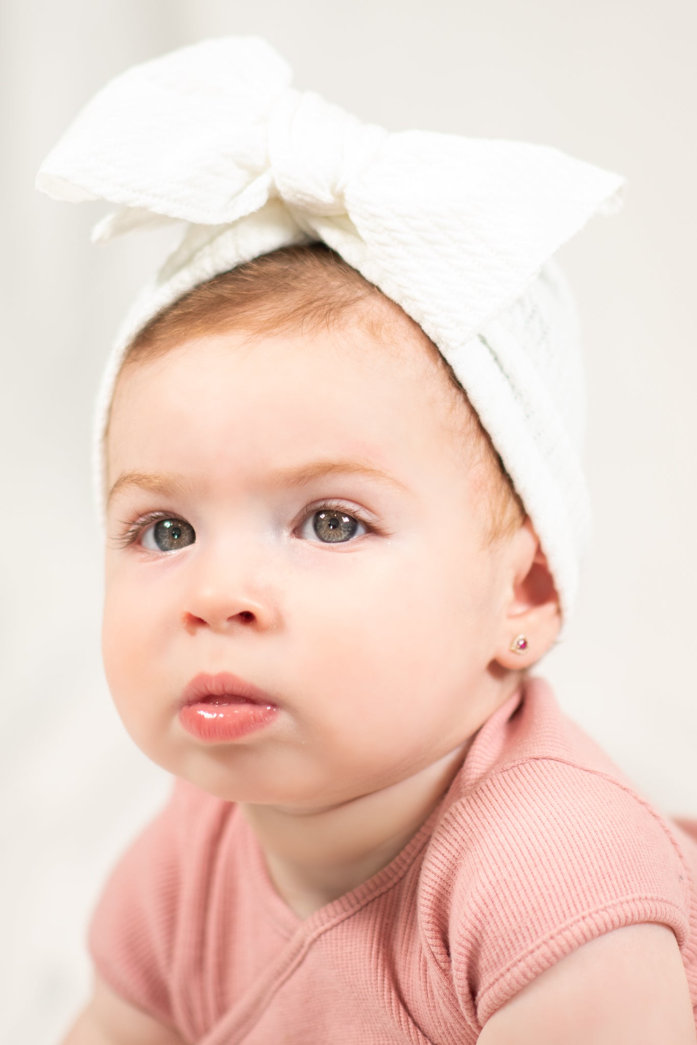 White Baby CableKnit Turban