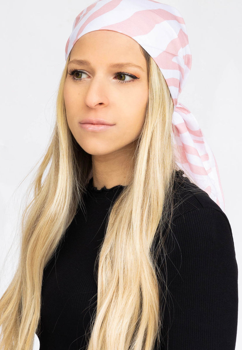 Dusty Pink Zebra Head Scarf