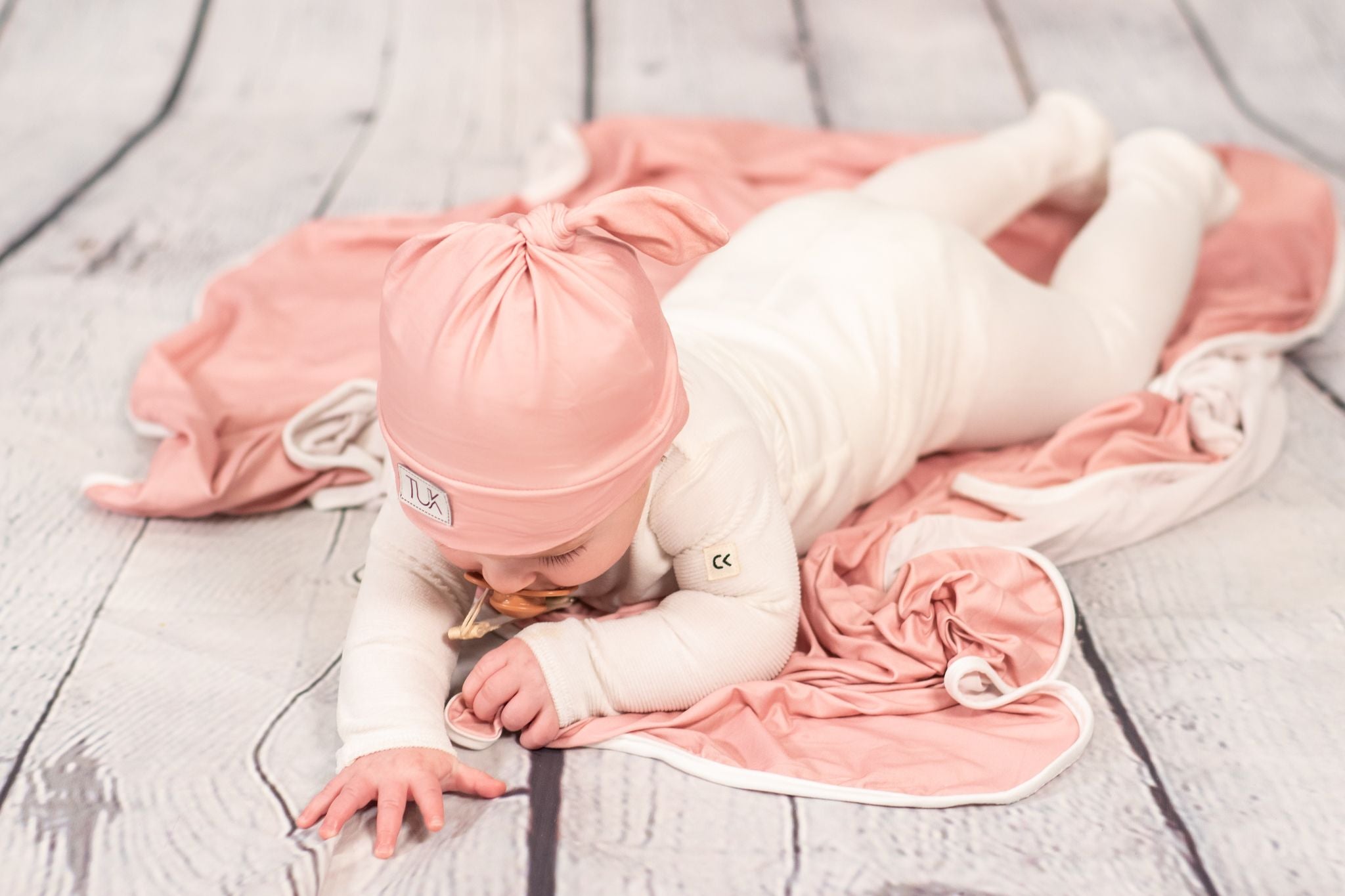 Solid Pink Swaddle/Beanie Set